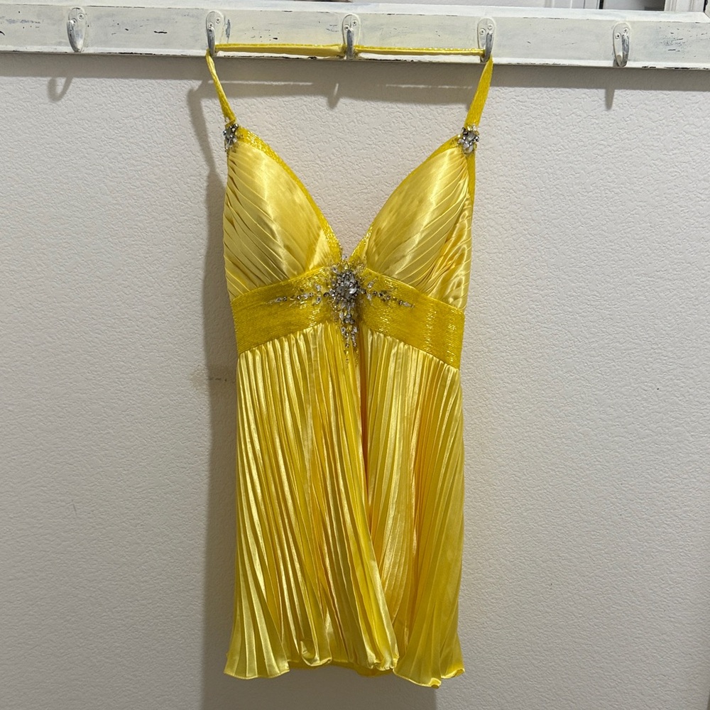 Night Moves Yellow Mini Dress